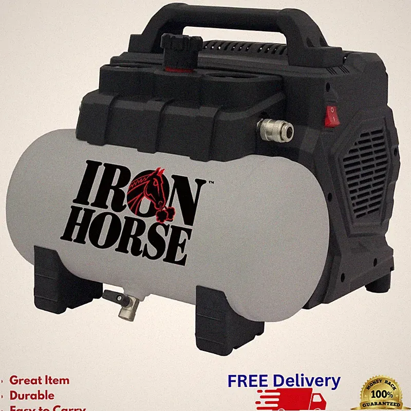 Iron Horse 1HP 1.5 Gal Quiet Oil-Free Air Compressor New